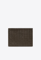 Bottega Veneta Intrecciato Leather Pouch Bag Kaki 607479 VCPQ5-3394