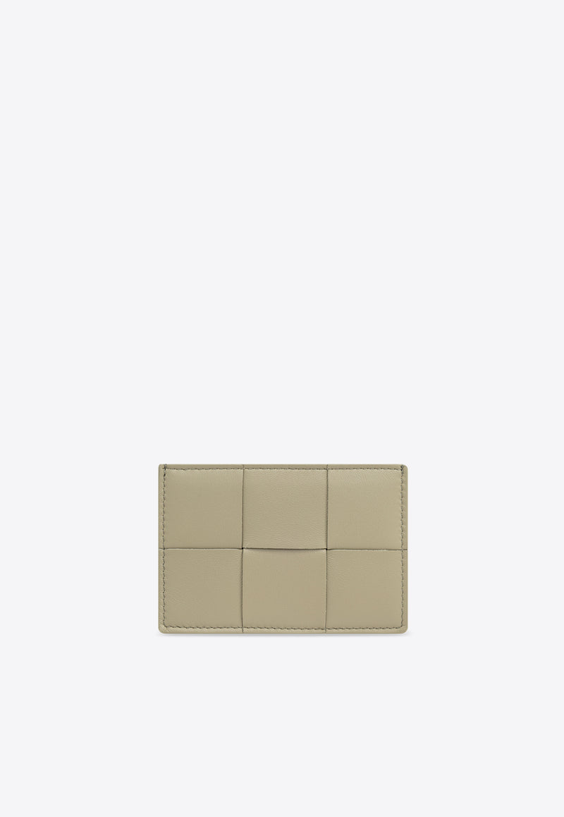 Bottega Veneta Cassette Intrecciato Leather Cardholder Travertine 742693 VCQC4-2916