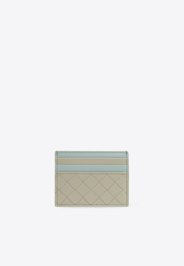 Bottega Veneta Bi-Color Intrecciato Leather Cardholder Travertine 742325 VCPPE-2904