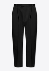 Bottega Veneta Straight-Leg Tailored Wool Pants Black 749976 V4C20-1000