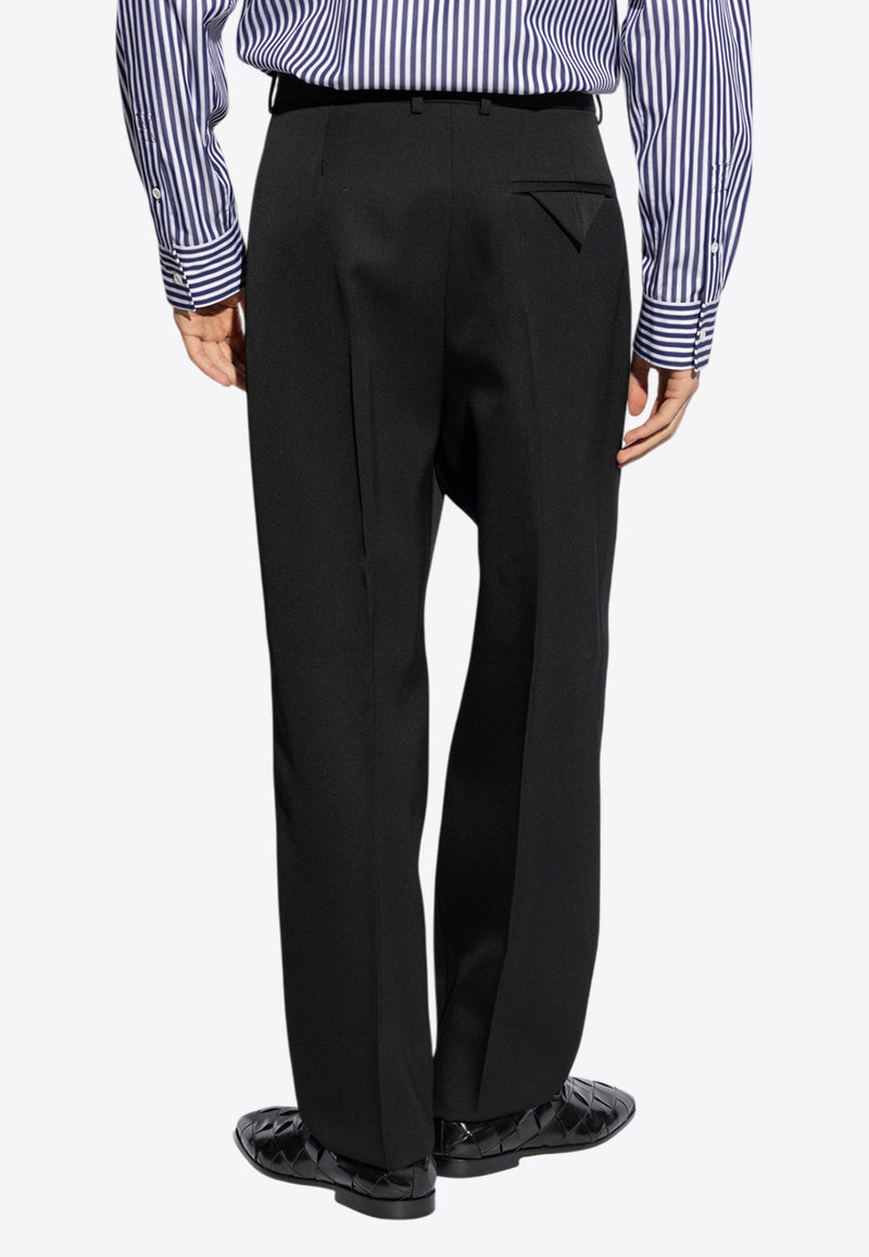 Bottega Veneta Straight-Leg Tailored Wool Pants Black 749976 V4C20-1000