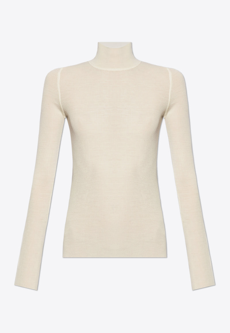 Bottega Veneta Wool Turtleneck Sweater Cream 751881 V32A0-9071