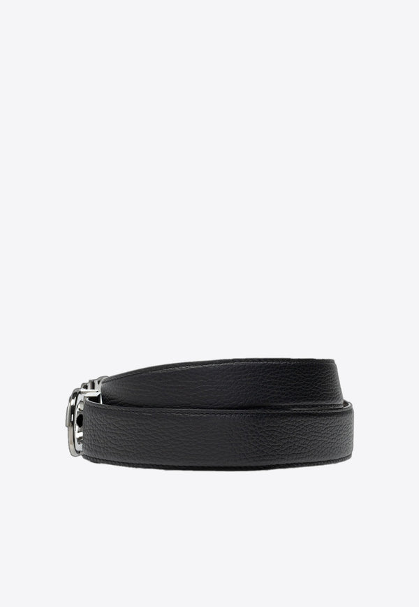 Salvatore Ferragamo Reversible Embossed Gancini Leather Belt Black 67A254 DOUBLE ADJUS 734227-NERO