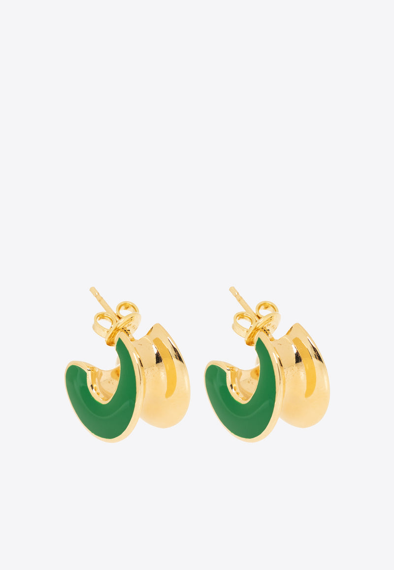 Bottega Veneta Small H Beam Hoop Earrings Parakeet 775161 VAHU4-3708