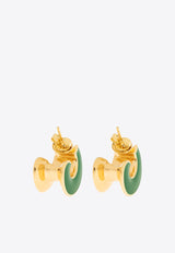 Bottega Veneta Small H Beam Hoop Earrings Parakeet 775161 VAHU4-3708