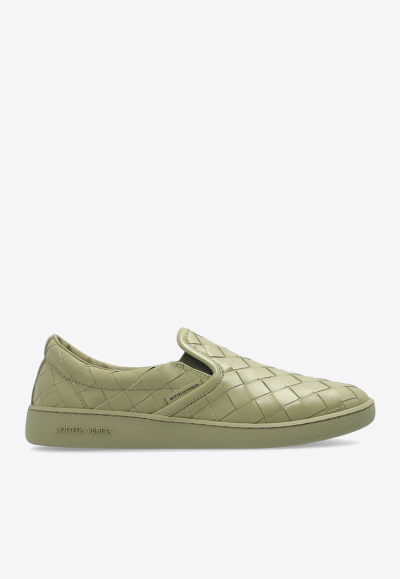 Bottega Veneta Sawyer Intrecciato Leather Slip-On Sneakers Travertine 780530 V3HB0-3025