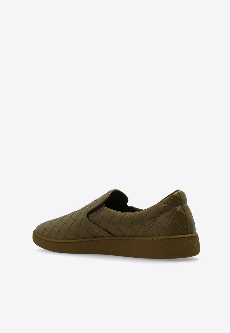 Bottega Veneta Sawyer Intrecciato Leather Slip-On Sneakers Mud 775320 V3HB0-2844