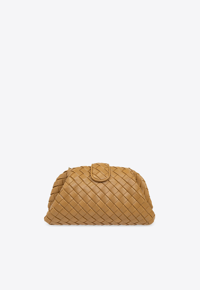 Bottega Veneta Medium Lauren 1980 Intrecciato Leather Clutch Dark Praline 785807 V40Z1-9893