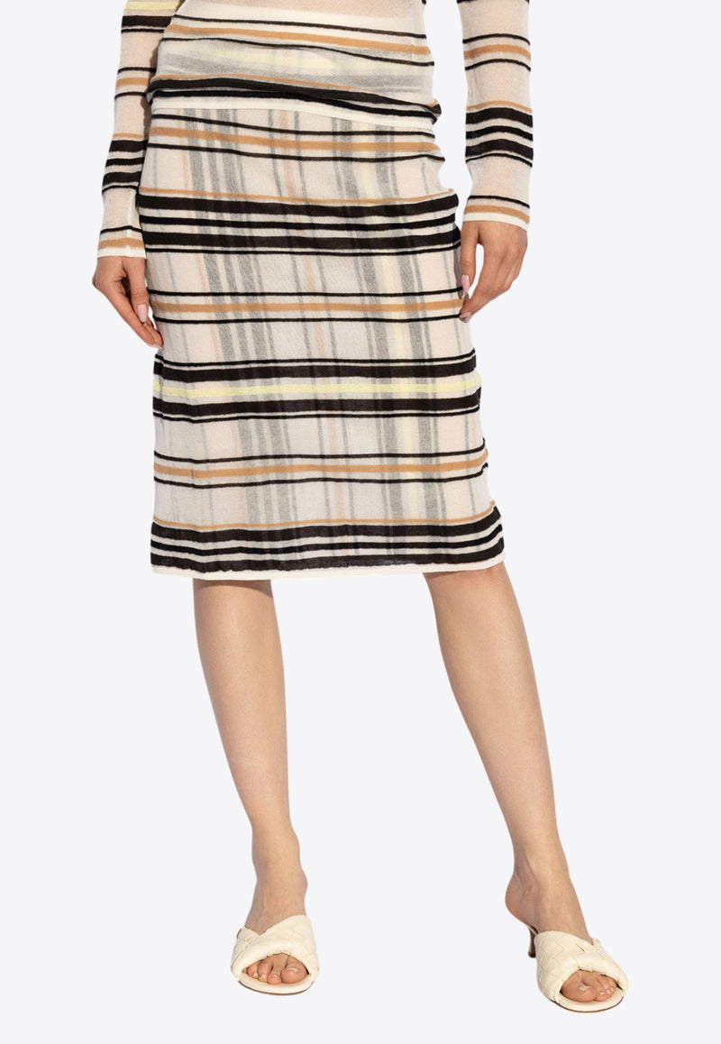 Bottega Veneta Striped Layered Skirt Multicolor 793797 V4E90-9367