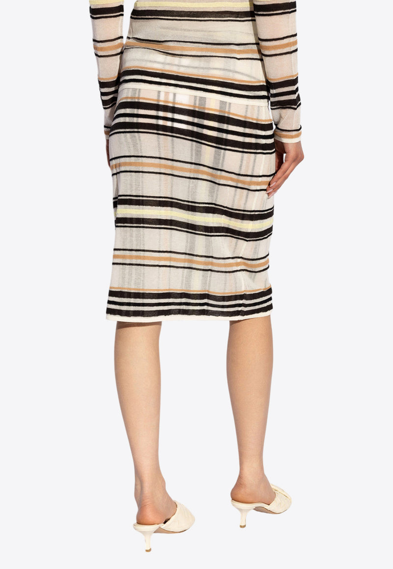 Bottega Veneta Striped Layered Skirt Multicolor 793797 V4E90-9367