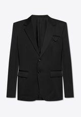 Bottega Veneta Single-Breasted Wool Blazer Black 790870 VKIS0-1000