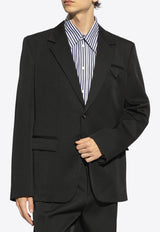 Bottega Veneta Single-Breasted Wool Blazer Black 790870 VKIS0-1000