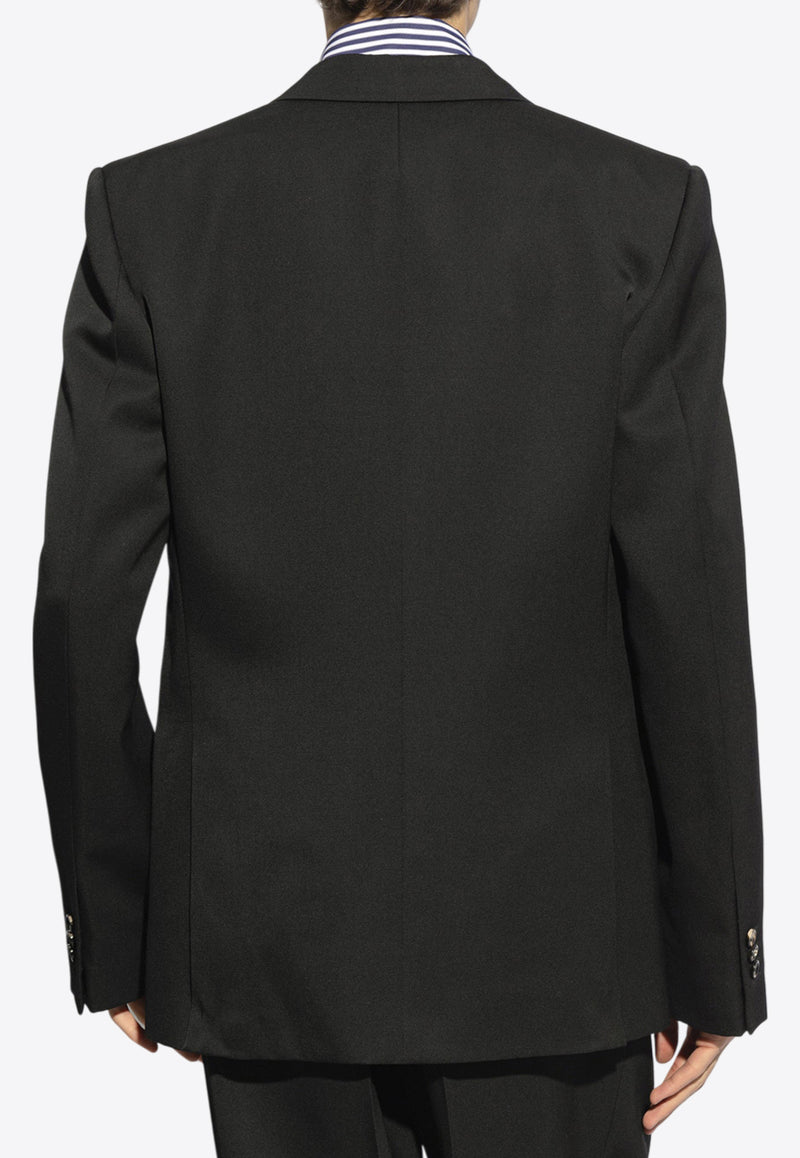 Bottega Veneta Single-Breasted Wool Blazer Black 790870 VKIS0-1000