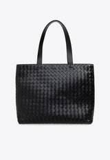 Bottega Veneta Large Intrecciato Leather Tote Bag Black 786666 V2HL1-8803