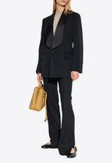 Bottega Veneta Single-Breasted Wool Blazer Black 792891 V4C20-1000