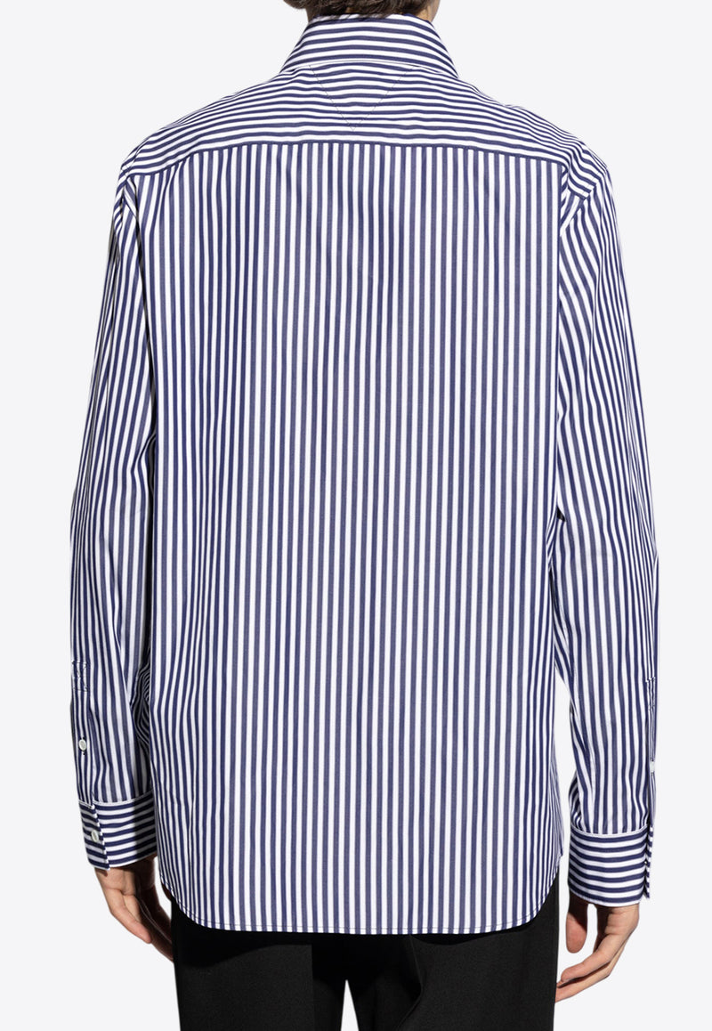 Bottega Veneta Striped Long-Sleeved Shirt Blue 793027 V4D40-4028