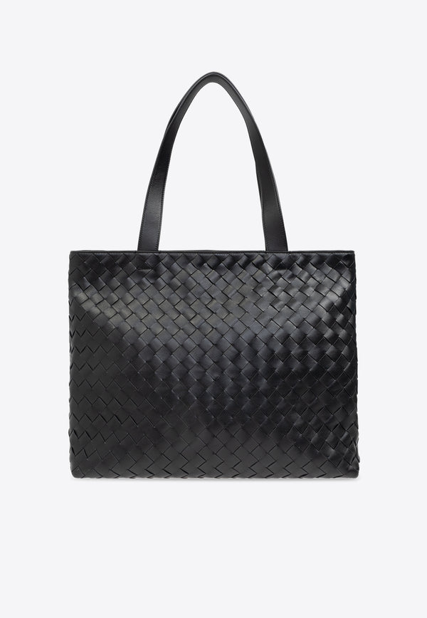 Bottega Veneta Small Intrecciato Leather Tote Bag Black 795628 V2HL1-8803