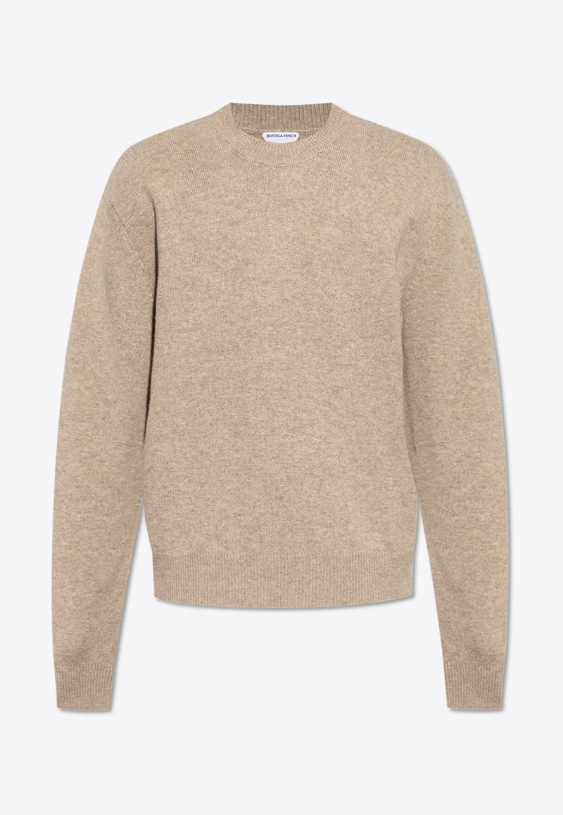 Bottega Veneta Cashmere-Blend Crewneck Sweater Beige 772376 V2MM0-9734