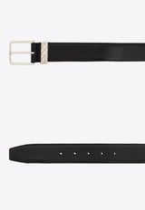 Bottega Veneta Leather Belt with Intrecciato Loop Black 793876 VALKO-8803