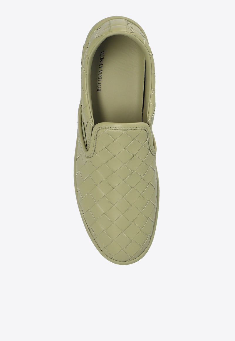 Bottega Veneta Sawyer Intrecciato Leather Slip-On Sneakers Travertine 775320 V3HB0-3025