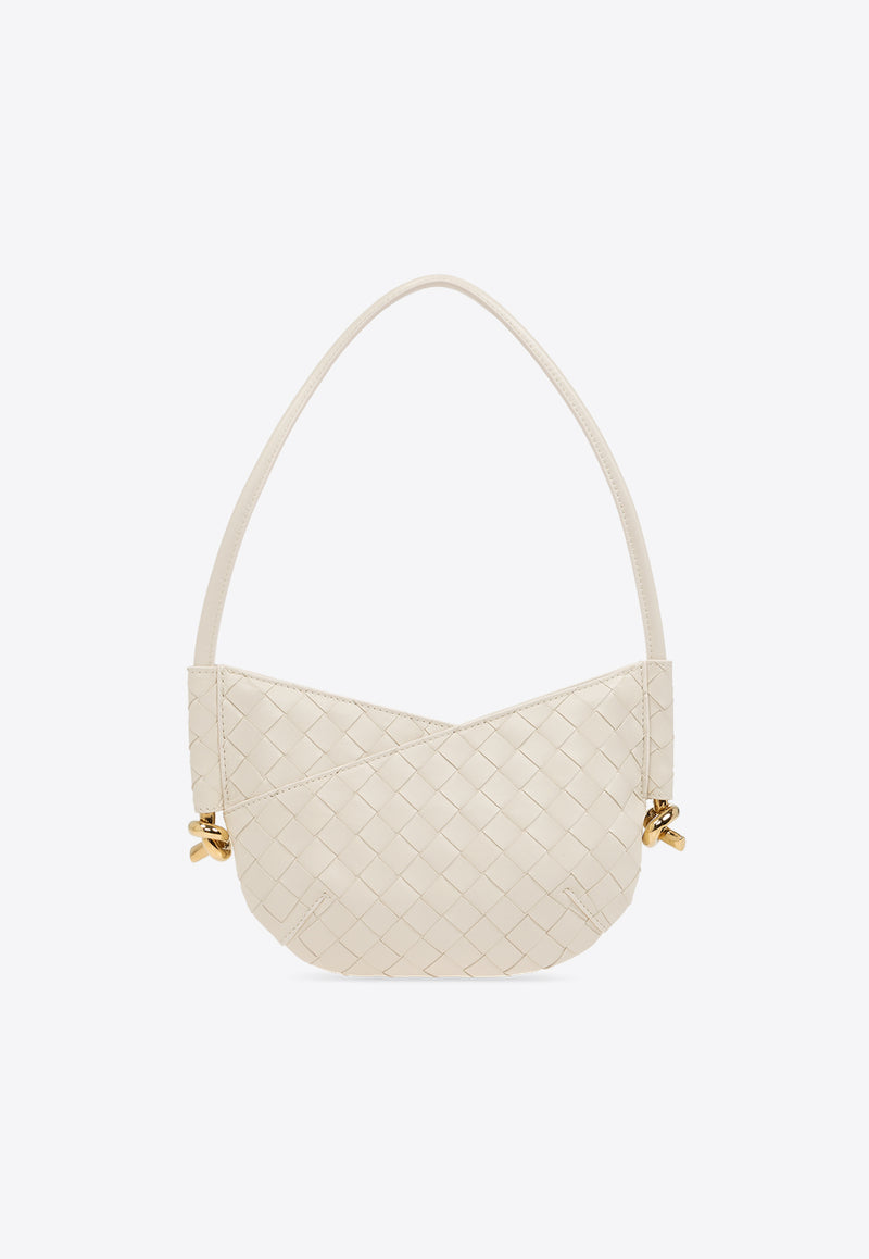 Bottega Veneta Baby Solstice Intrecciato Leather Shoulder Bag Sea Salt 796378 VCPP1-9195