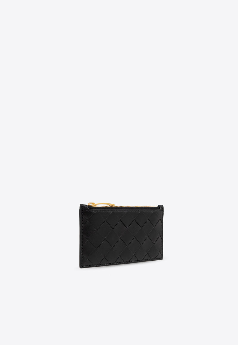 Bottega Veneta Slim Intrecciato Leather Cardholder Black 794376 VCPP3-8425