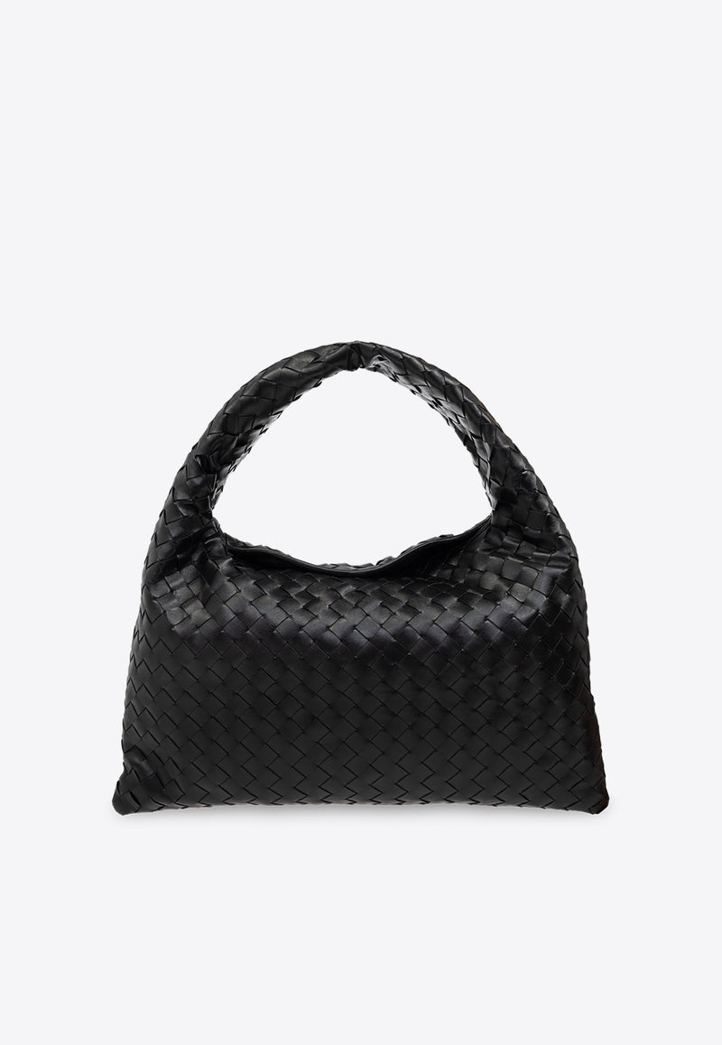 Bottega Veneta Small Hop Intrecciato Leather Shoulder Bag Black 796262 V3IV1-1019