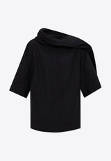 Bottega Veneta Double Wool Crepe Top Black 805489 V4MD0-1000