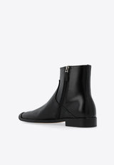 Bottega Veneta Comma Shiny Leather Ankle Boots Black 806435 V3NS0-1000