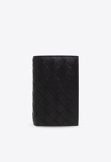 Bottega Veneta Medium Intrecciato Leather Bi-Fold Wallet Black 796958 VCPQ4-8803