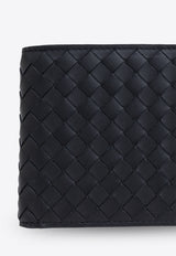 Bottega Veneta Piccolo Intrecciato Bi-Fold Wallet Black 796966 V4LQ2-8803