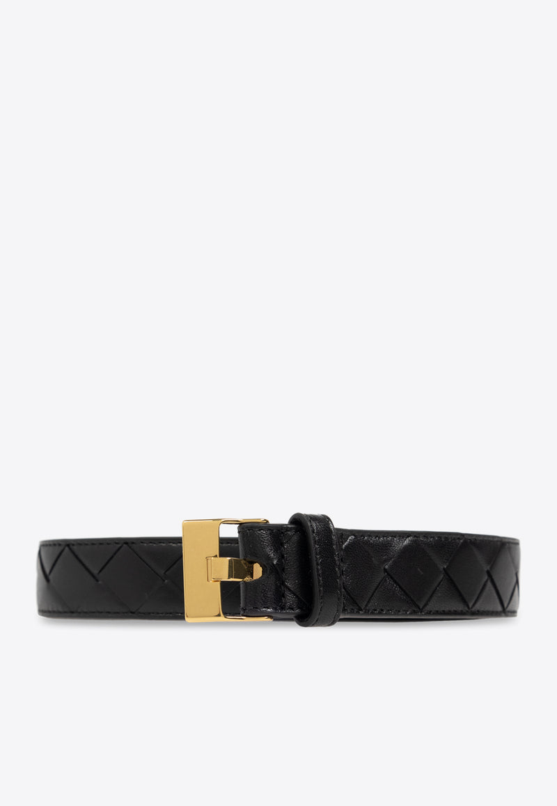 Bottega Veneta Watch Intrecciato Leather Belt Black 799048 VCPP5-1019