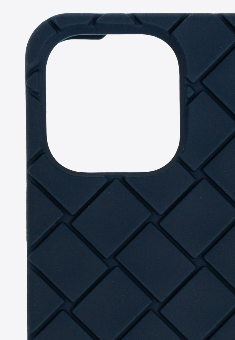 Bottega Veneta iPhone 15 Pro Max Intrecciato Case with Strap Deep Blue 789838 V0EY0-3116