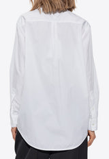 Bottega Veneta Ruffled Yoke Long-Sleeved Formal Shirt  White 799577 V2H20-9000