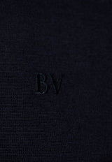 Bottega Veneta Embroidered Logo Cashmere Vest Navy 799429 V4B70-4121