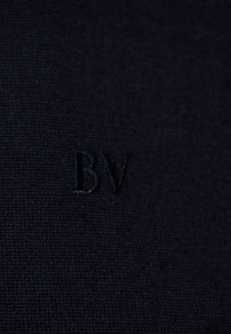 Bottega Veneta Embroidered Logo Cashmere Vest Navy 799429 V4B70-4121