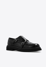 Dolce 
Gabbana Day Classic Brushed Leather Monk Strap Shoes Black A10828 A1203-80999