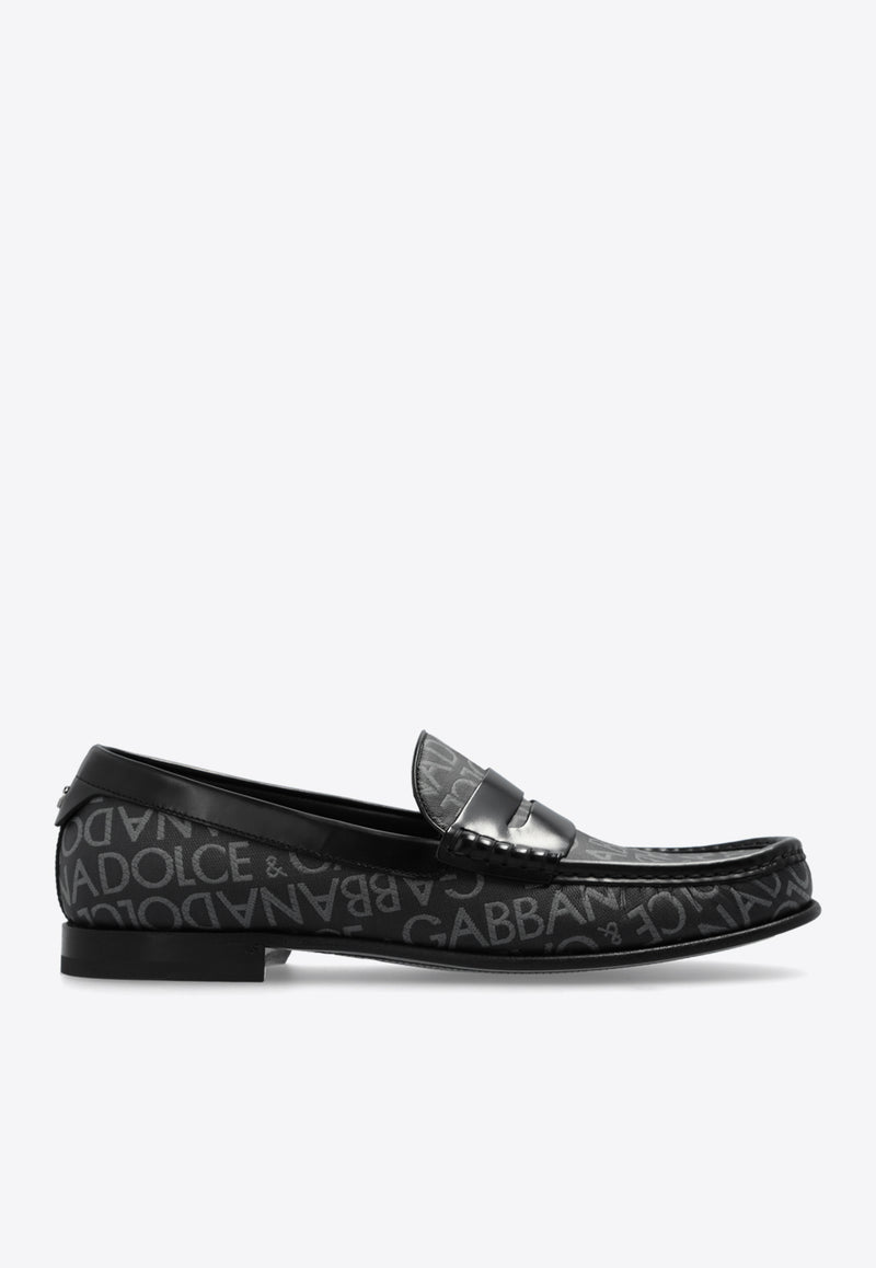 Dolce 
Gabbana Coated Jacquard Loafers Black A30263 A3721-8B969