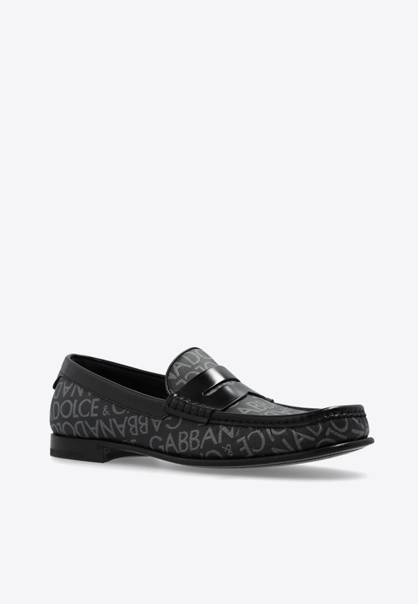 Dolce 
Gabbana Coated Jacquard Loafers Black A30263 A3721-8B969