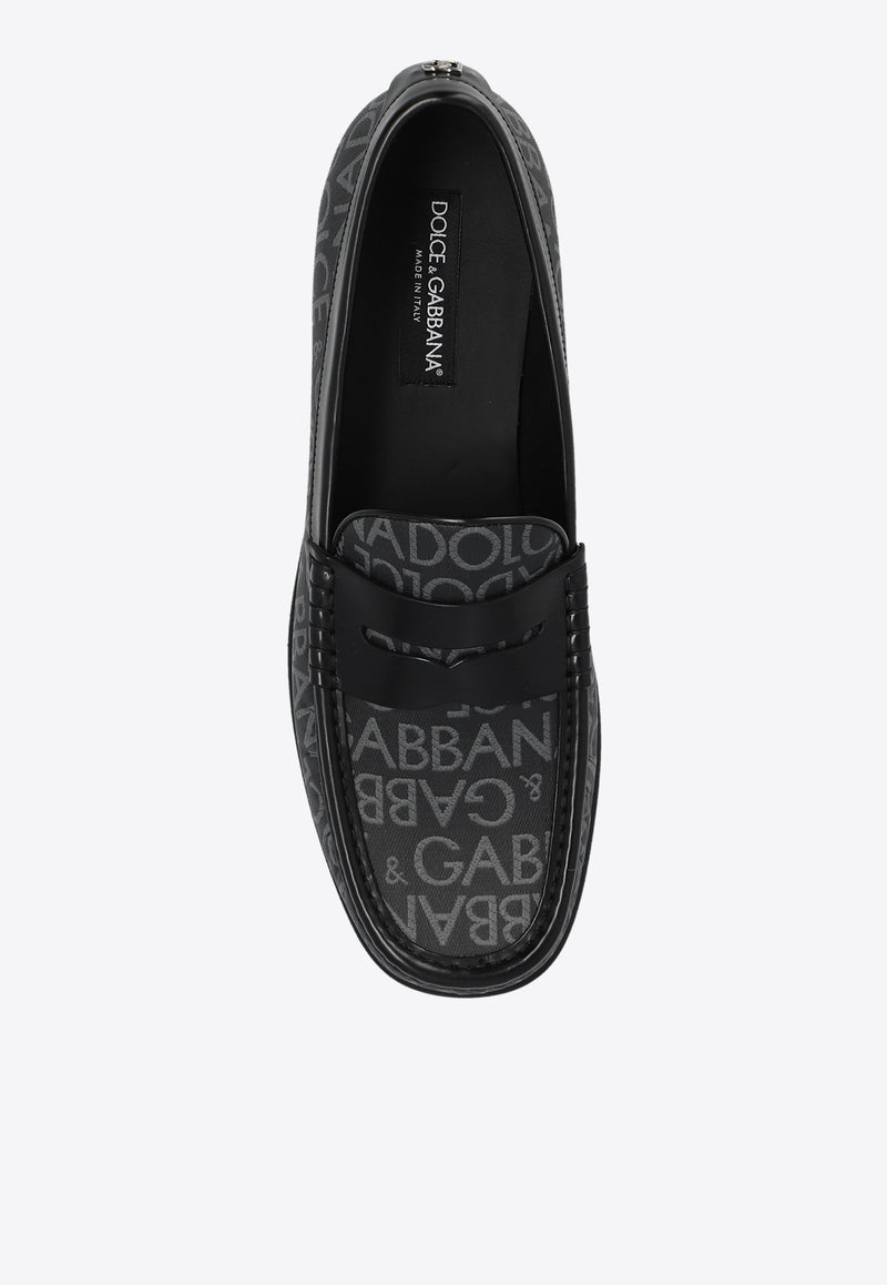 Dolce 
Gabbana Coated Jacquard Loafers Black A30263 A3721-8B969