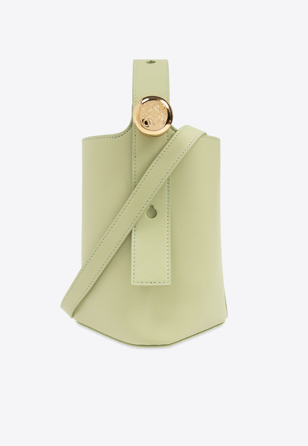 Loewe Mini Pebble Leather Bucket Bag Green AANBBBMX01 0-LIGHT PEAR