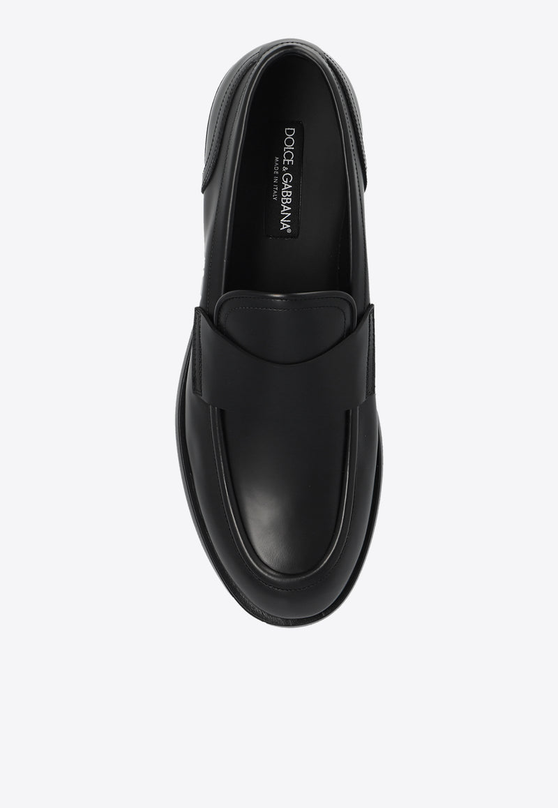 Dolce 
Gabbana Classic Polished Leather Loafers Black A30264 AB640-80999