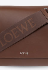 Loewe Flamenco Leather Messenger Bag Brown B411FSAX04 0-BROWNIE