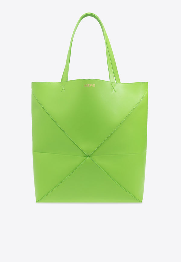 Loewe XL Puzzle Fold Leather Tote Bag Green B933Q18X01 0-VIVID GREEN