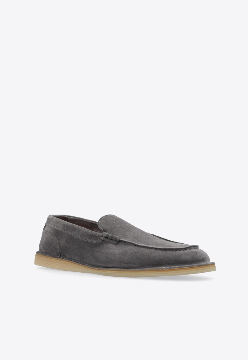 Dolce 
Gabbana Florio Suede Loafers Gray A50593 AS707-80730