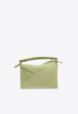 Loewe Mini Puzzle Leather Top Handle Bag Green A510P88X26 0-LIGHT PEAR