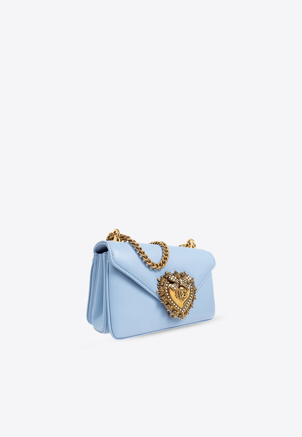 Dolce 
Gabbana Devotion Leather Shoulder Bag Blue BB7475 AF984-80789