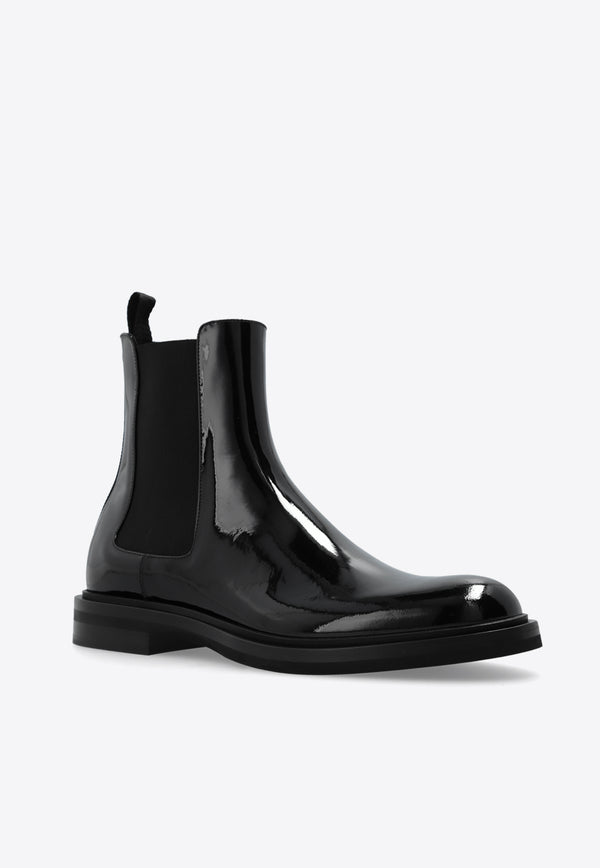 Dolce 
Gabbana Altavilla Patent Leather Ankle Boots Black A60602 A1471-80999