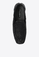 Dolce 
Gabbana Hand-Woven Calf Leather Loafers Black A50634 AZ870-80999