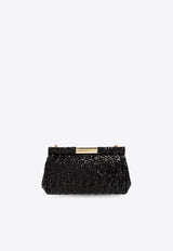 Dolce 
Gabbana Medium Marlene Sequined Shoulder Bag Black BB7620 AR440-80999